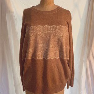 JCrew Camel Sweater with Lace detail